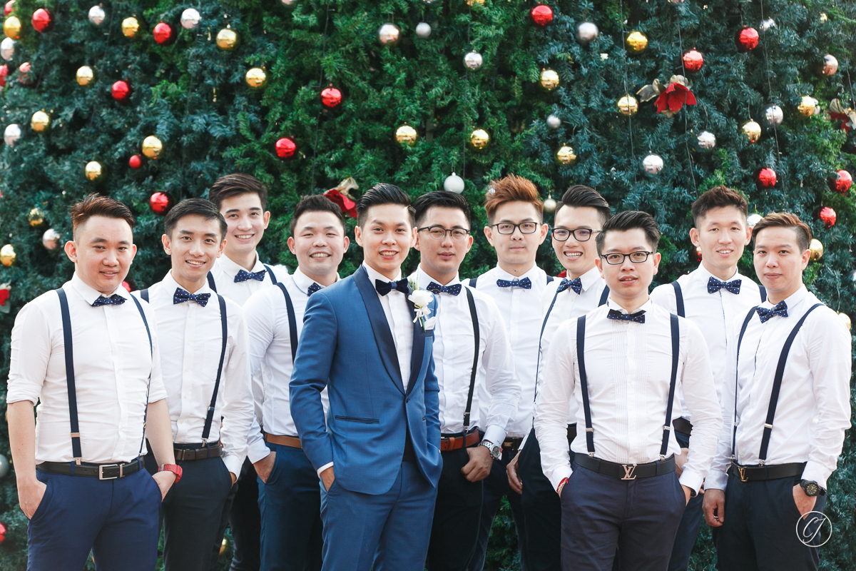 Groom with his cool groomsmen