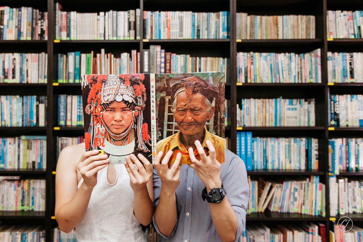 Prewedding with couple at a Buddhist Library in Jonker Street