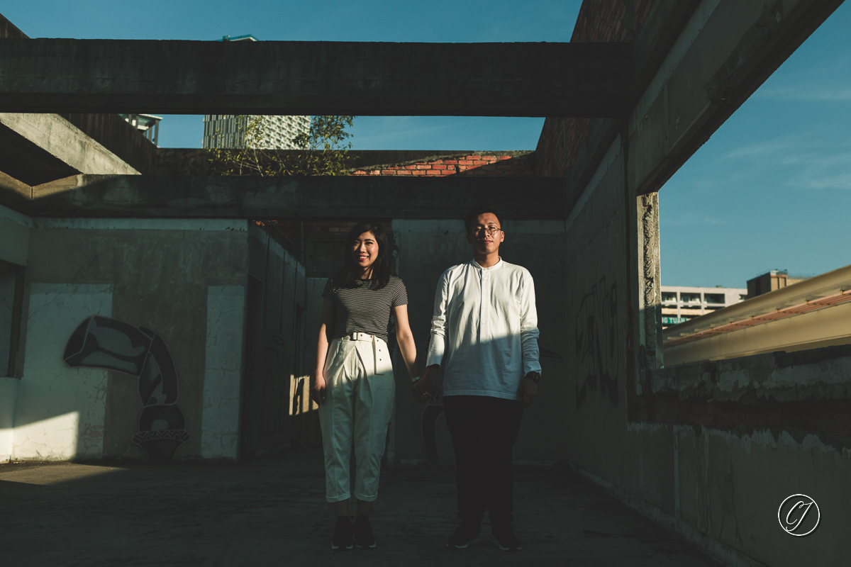 Abandoned building in Melaka for our prewedding session with Tom & Li Yee