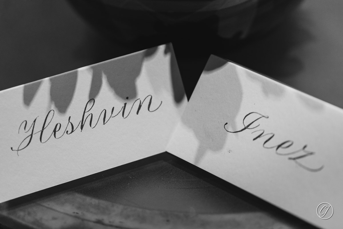 Wedding calligraphy cards