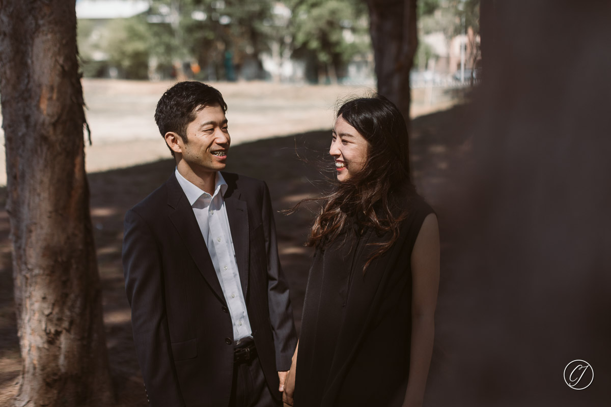 Couple in black for outdoor portrait