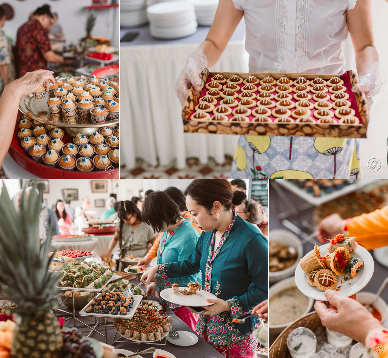 Nyonya cuisine for party, pineapple tats, Pai Tee, etc.